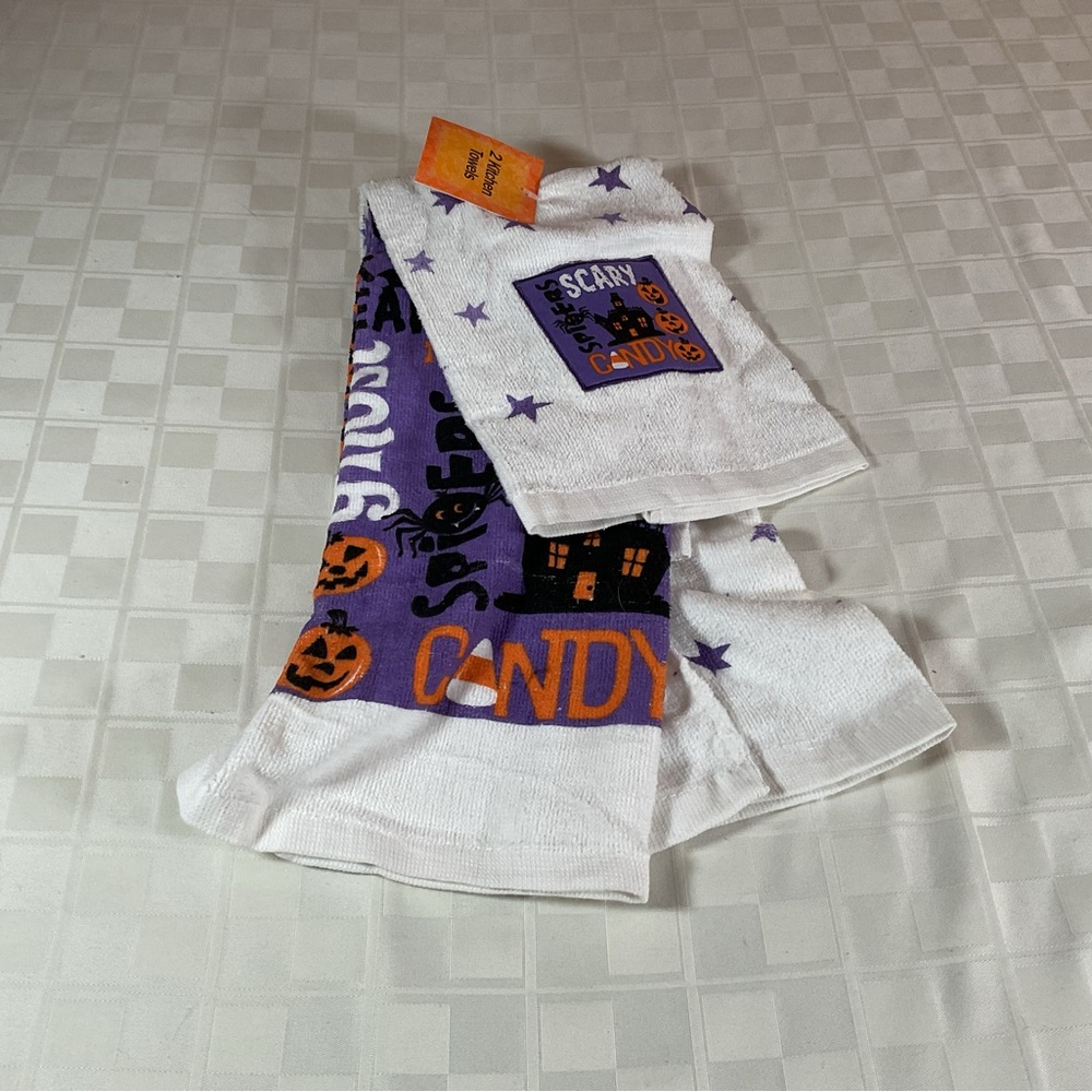 💜 New 2 Halloween kitchen towels